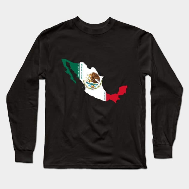 Mexico flag & map Long Sleeve T-Shirt by Travellers